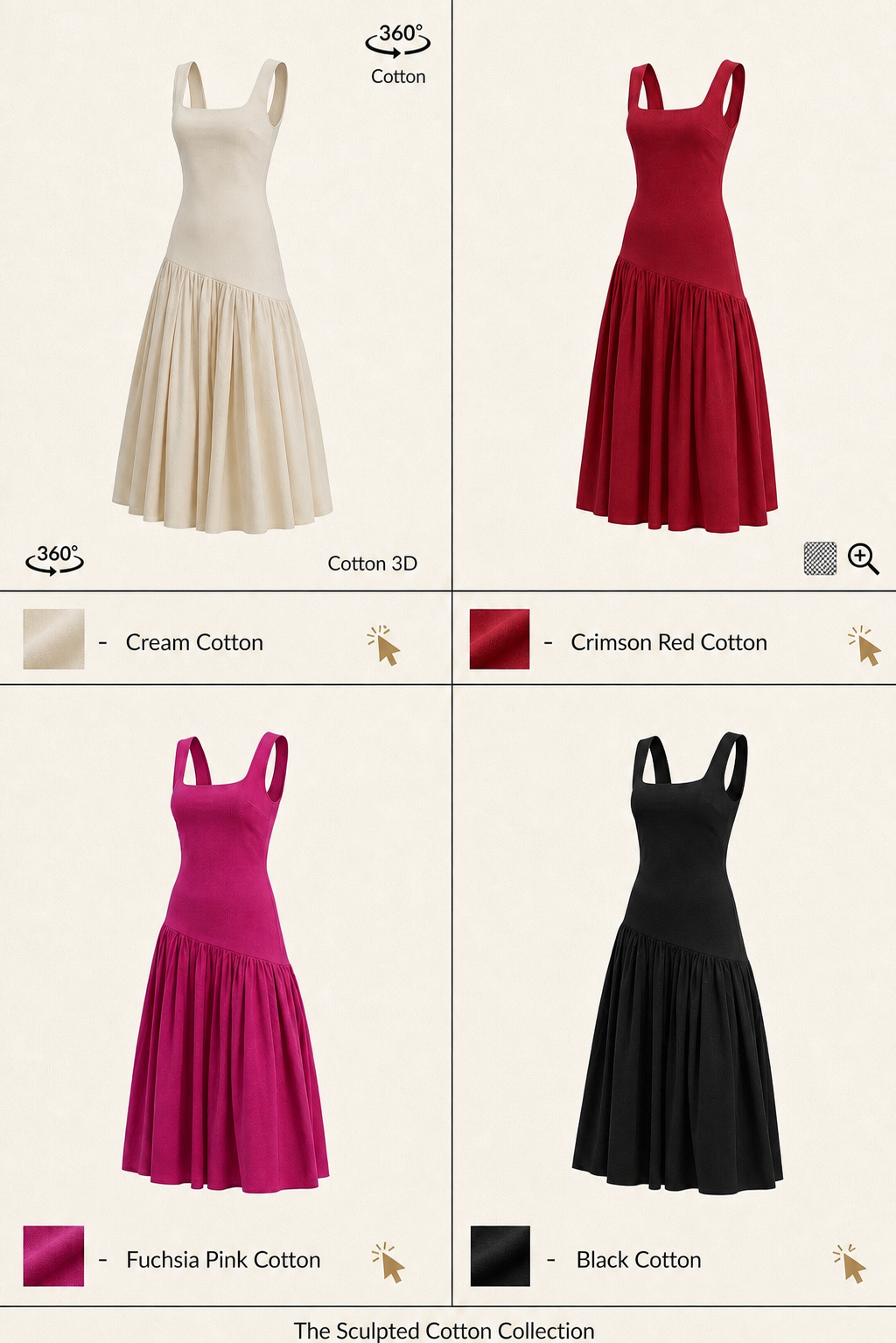 Olera Midi Dress - Red