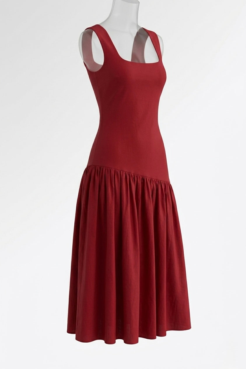 Olera Midi Dress - Red