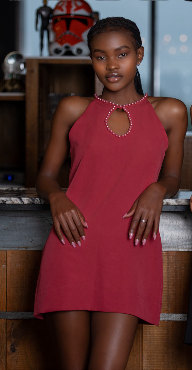 Havana Pearl Mini Dress - Peach Pink