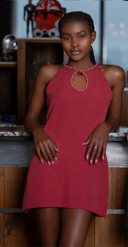 Havana Pearl Mini Dress - Peach Pink