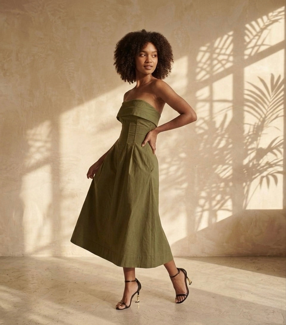 Velora Cotton Midi Dress