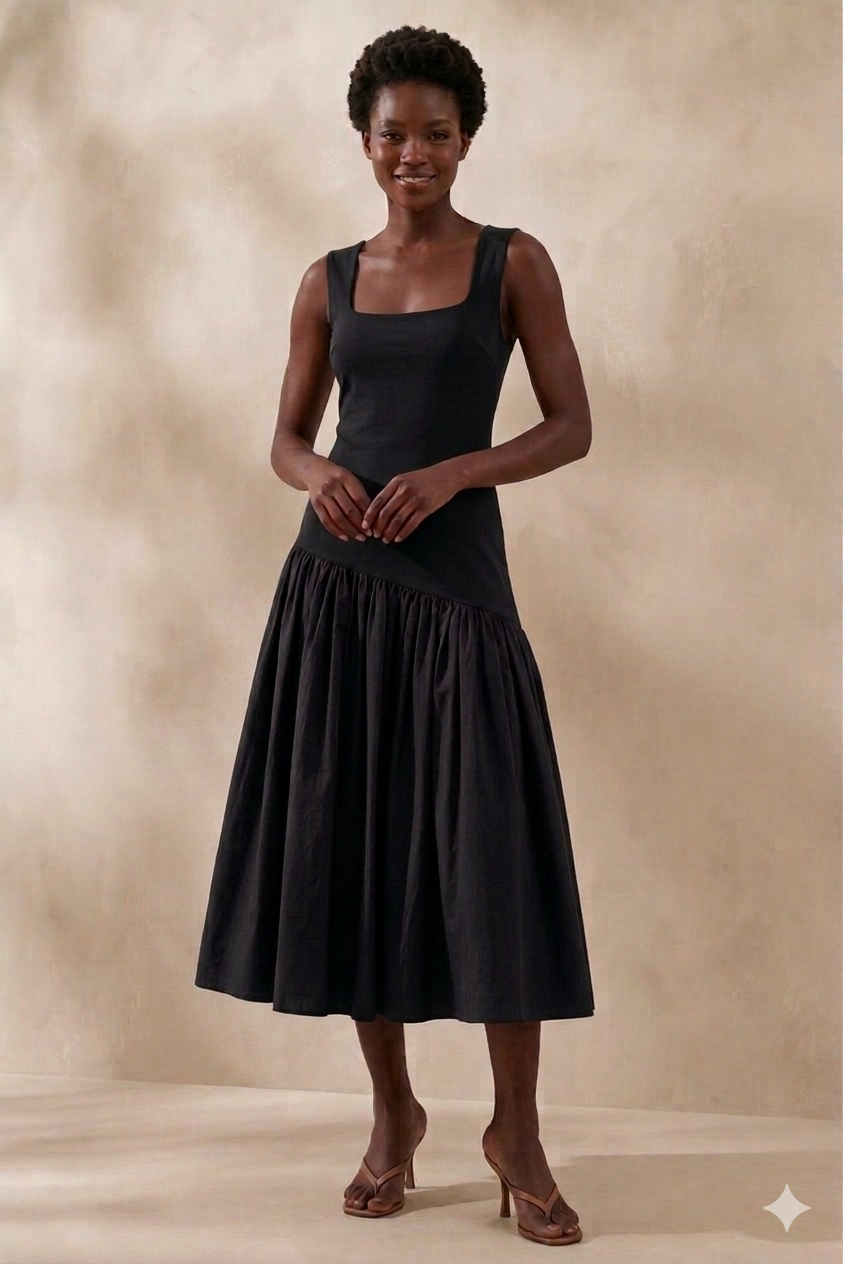 Olera Midi Dress - Black