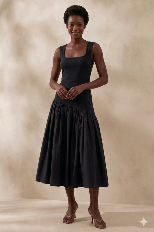 Olera Midi Dress - Black