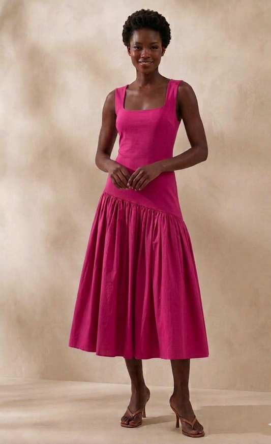 Olera Midi Dress - Pink