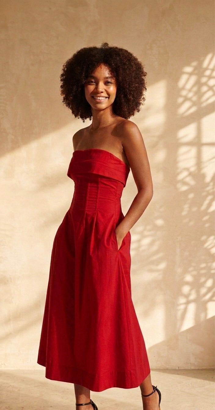Velora Cotton Midi Dress