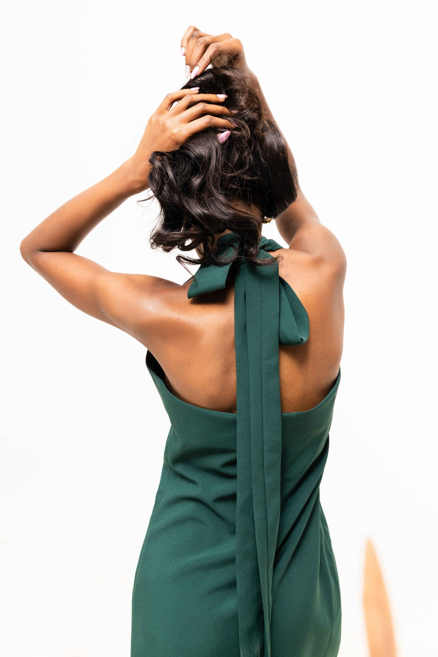 Halter Mini Dress - Green