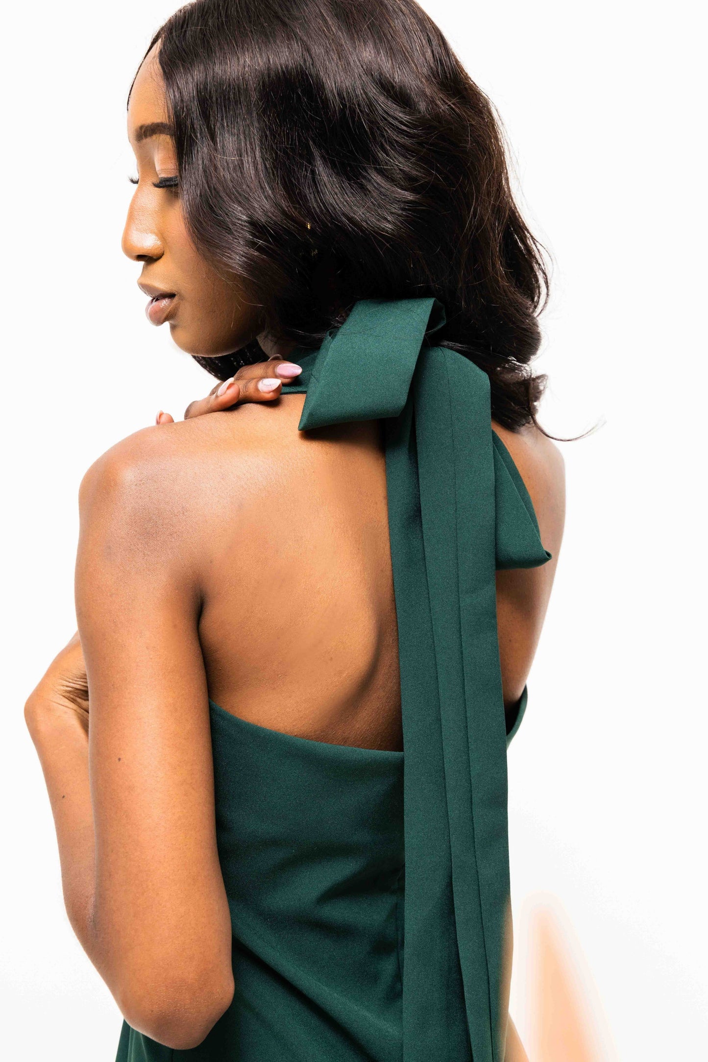 Halter Mini Dress - Green