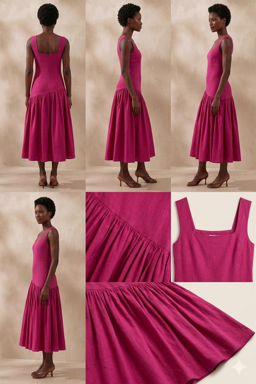 Olera Midi Dress - Pink