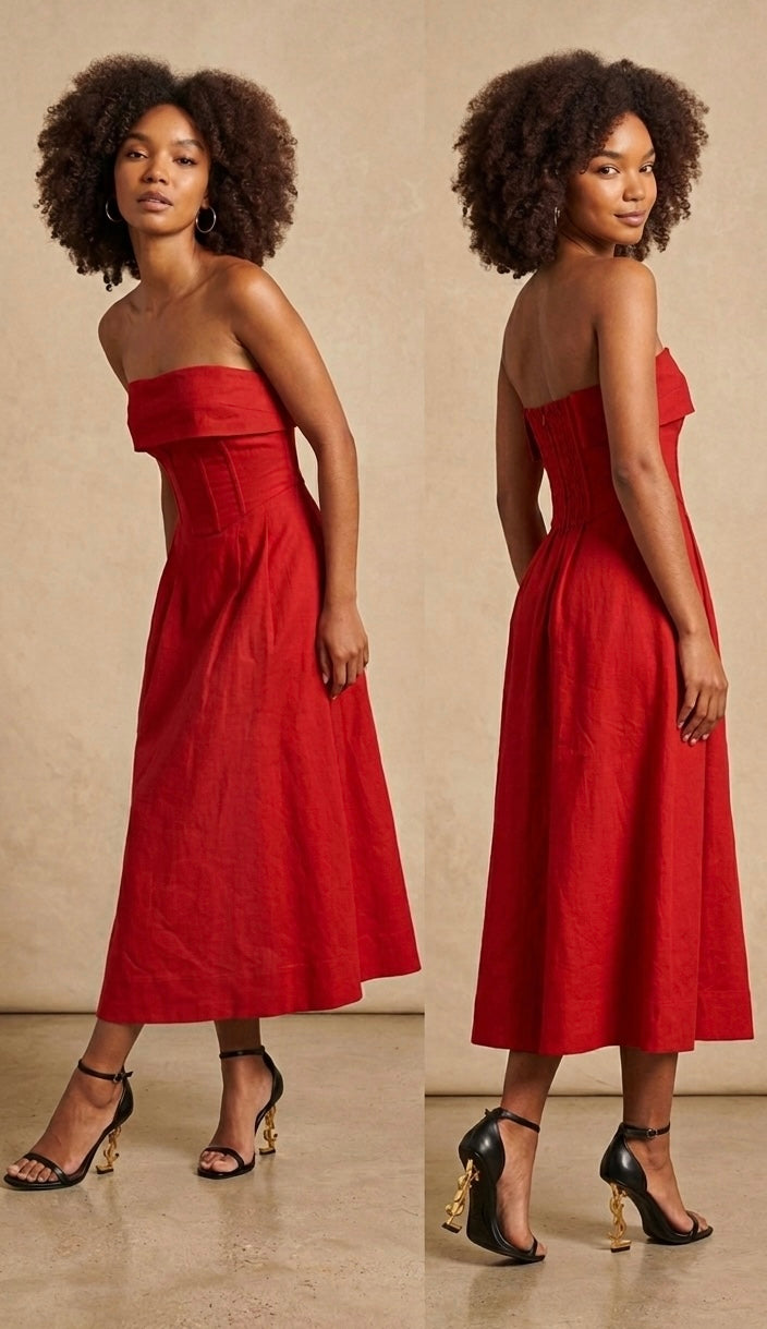 Velora Cotton Midi Dress