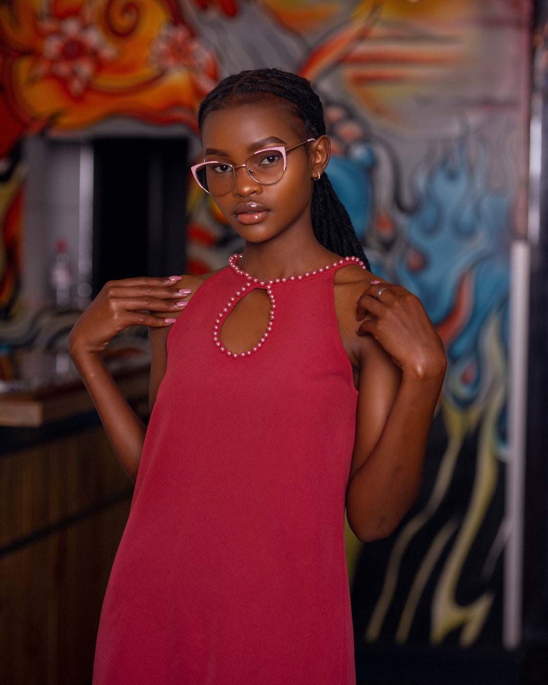 Havana Pearl Mini Dress - Peach Pink