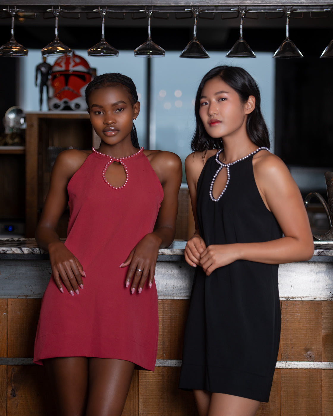 Havana Pearl Mini Dress - Black