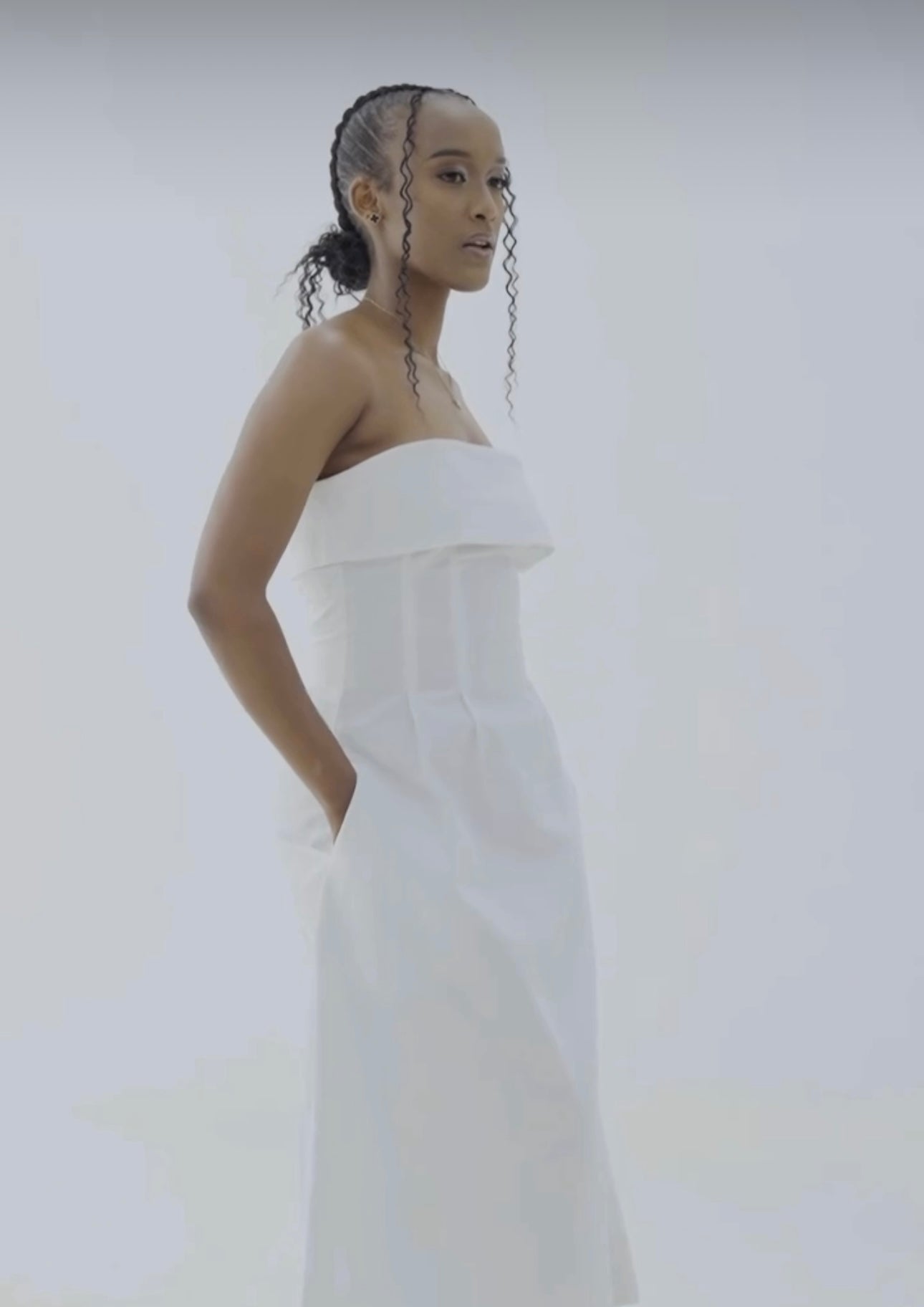 Velora Cotton Midi Dress - White