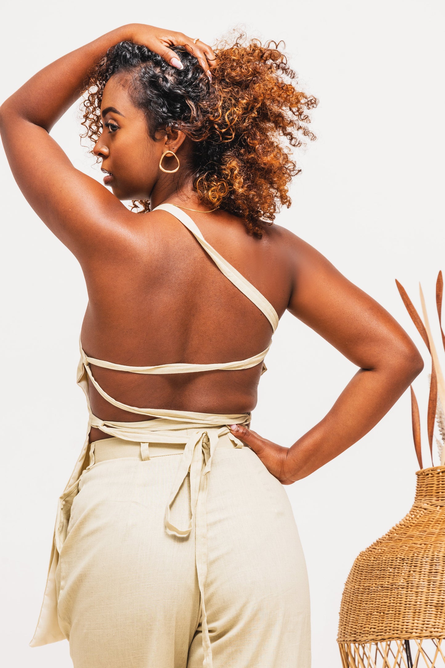 Jani Strapy Linen Set - Beige
