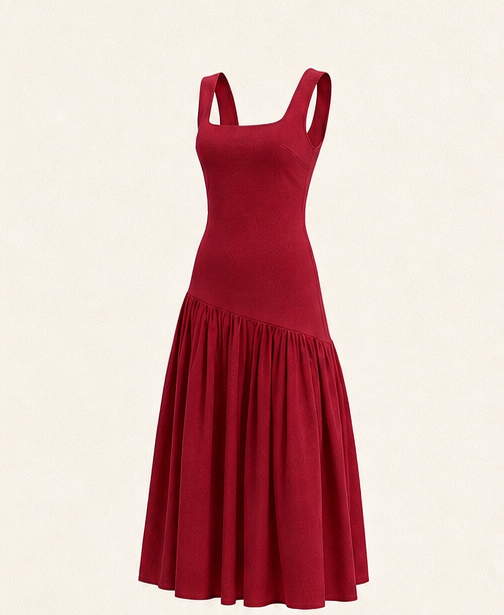 Olera Midi Dress - Red
