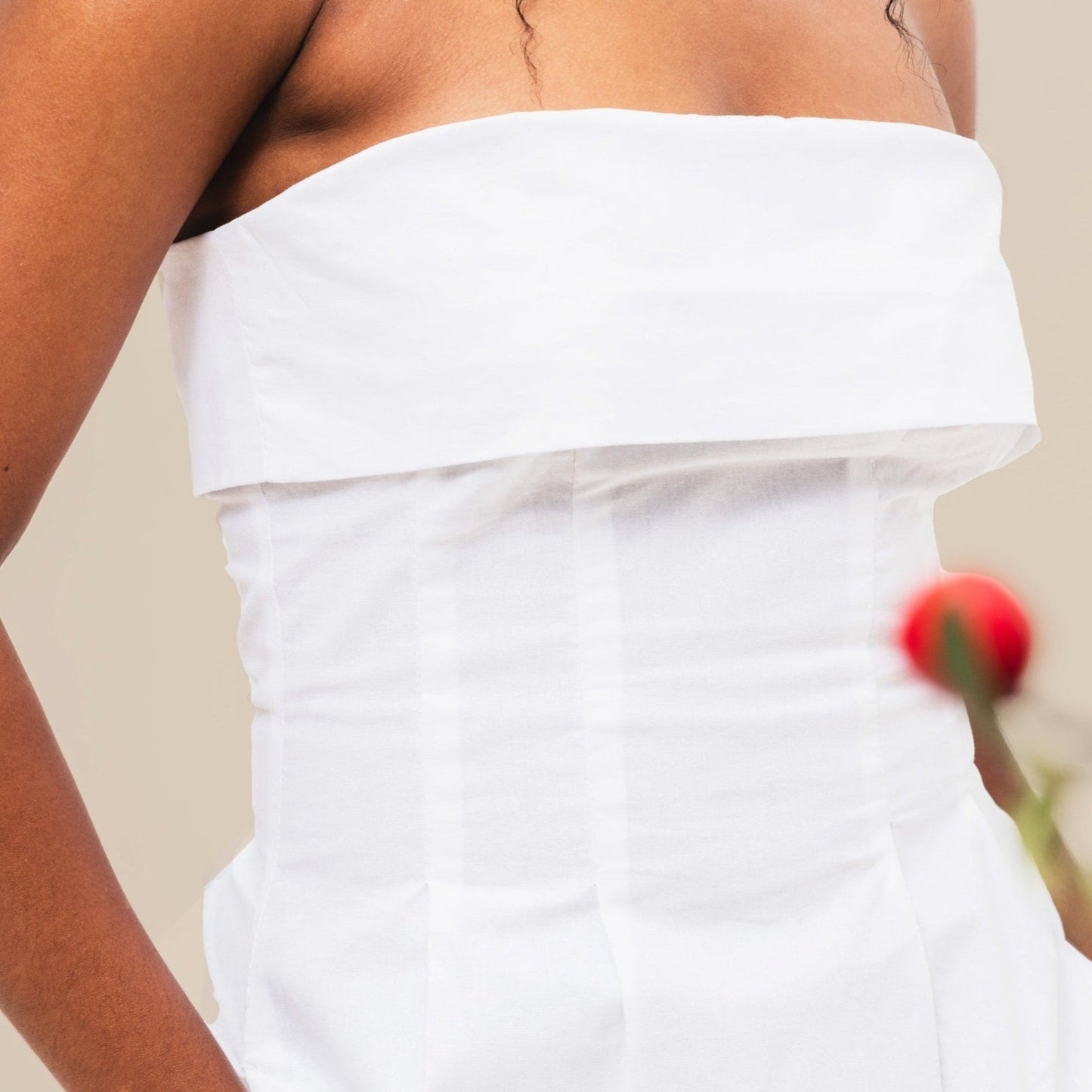 Velora Cotton Midi Dress - White